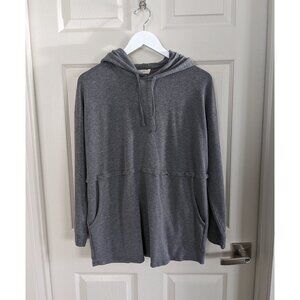 Barefoot Dreams Malibu Collection Fleece Anorak Sweatshirt SMALL Heather Grey